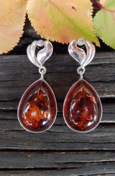 Amber & Sterling Earrings