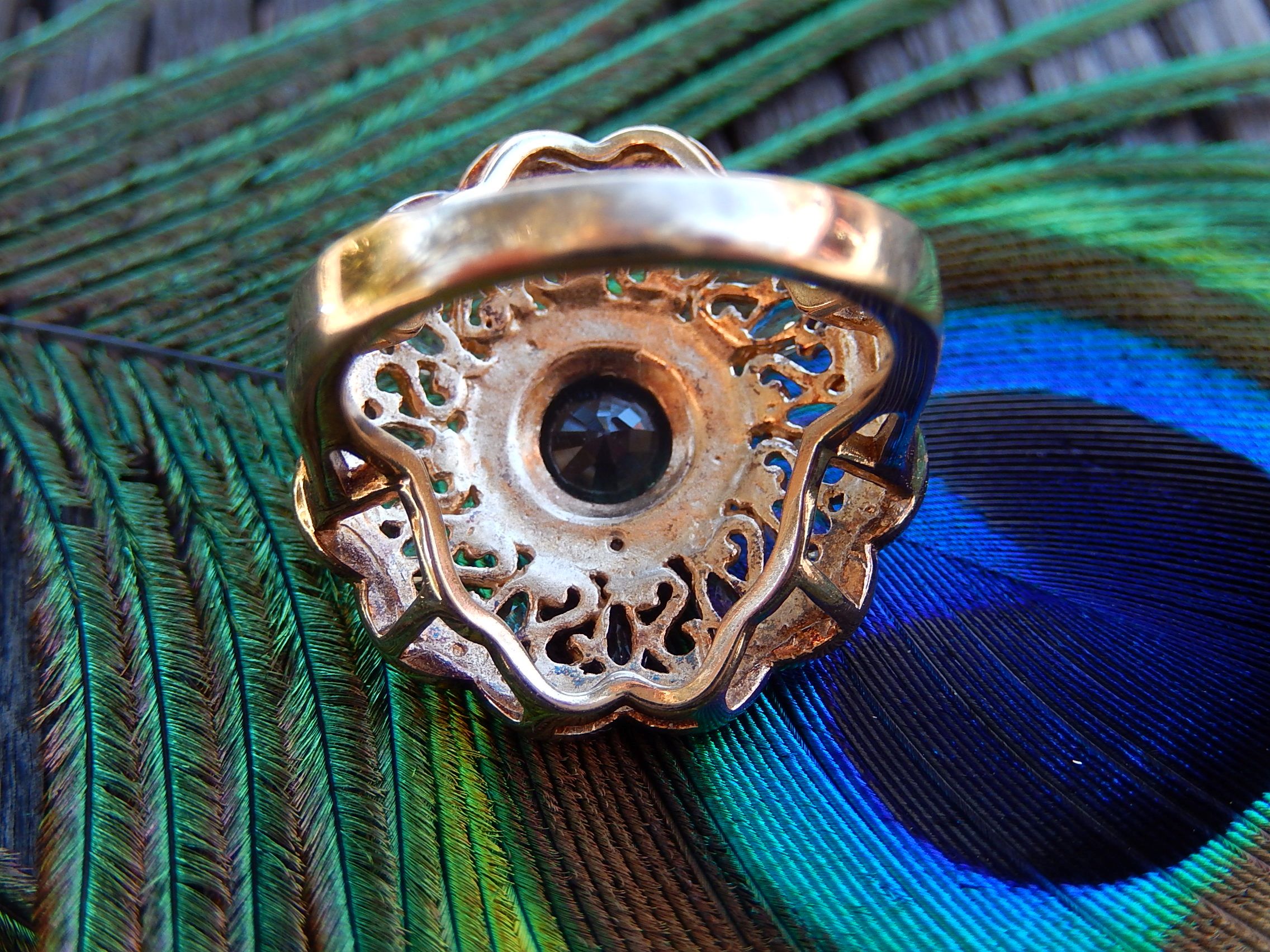 Sapphire and Topaz Gold Plate Ring - Image 7