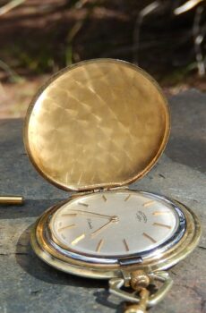 Gold Plate Rotary Swiss Pocket Watch