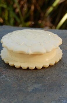 Vintage Yellow Celluloid Wedding Ring Box c.1950