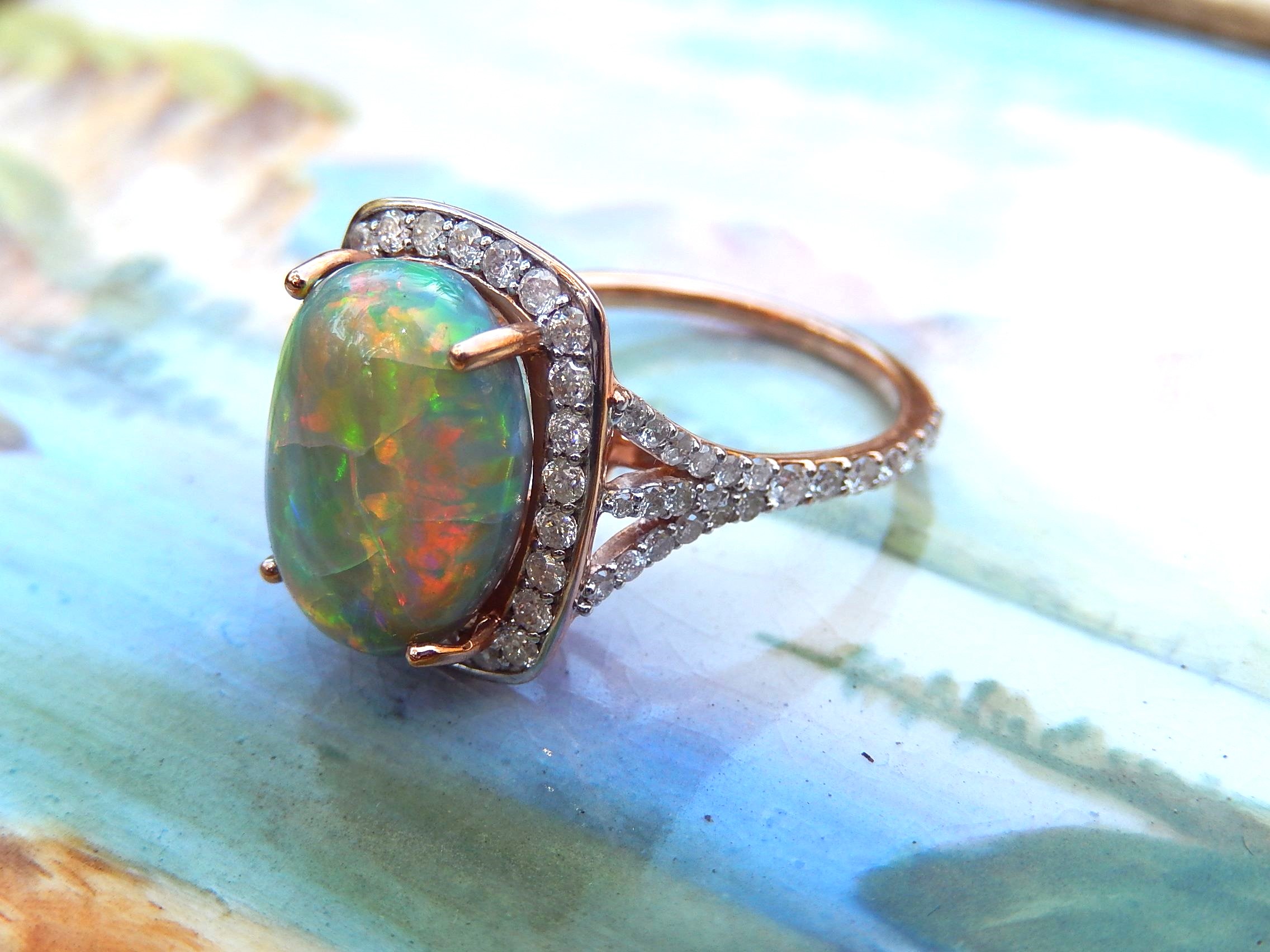 Opal and Diamond Ring The Shop in the Bush