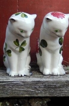 Pair of Plichta Cat Figurines