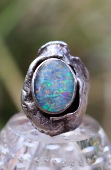 Doublet Opal Ring in Sterling Silver
