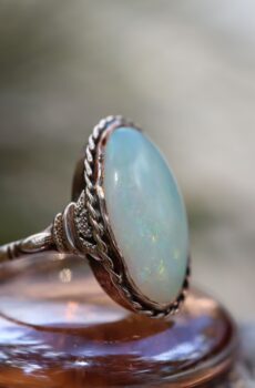 Solid Opal Ring in 9ct Rose Gold c.1930