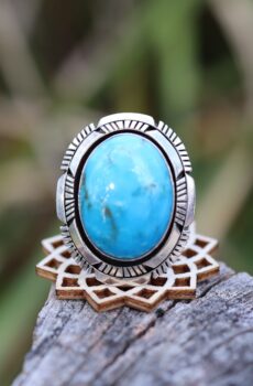 Navajo Turquoise Ring in Sterling Silver