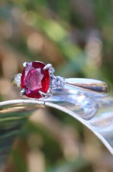 Ruby and Diamond Ring in Platinum