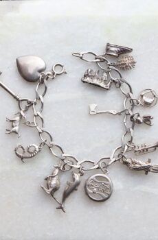 Sterling Silver Charm Bracelet With 15 Charms
