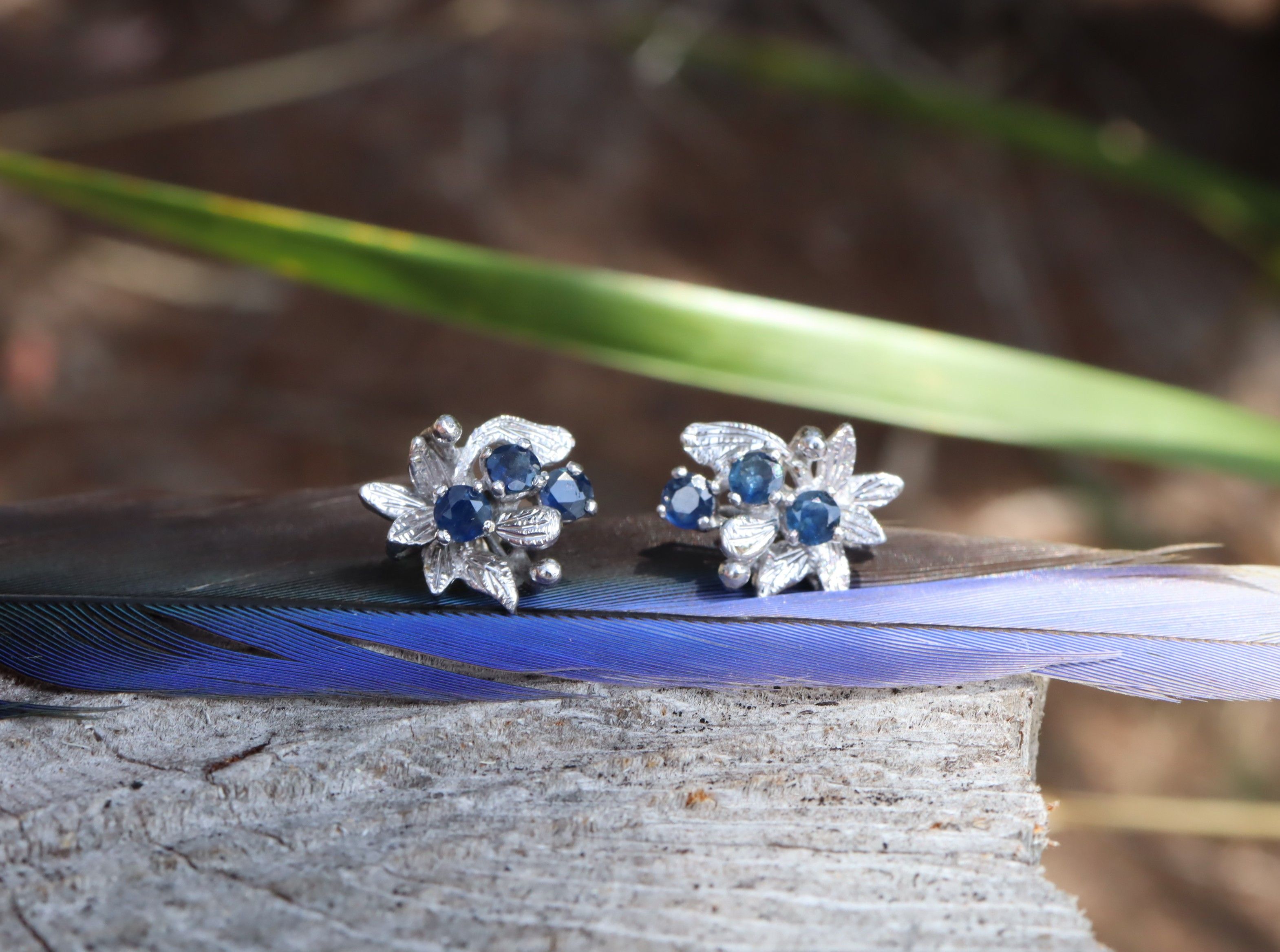 Sapphire Earrings in Sterling Silver