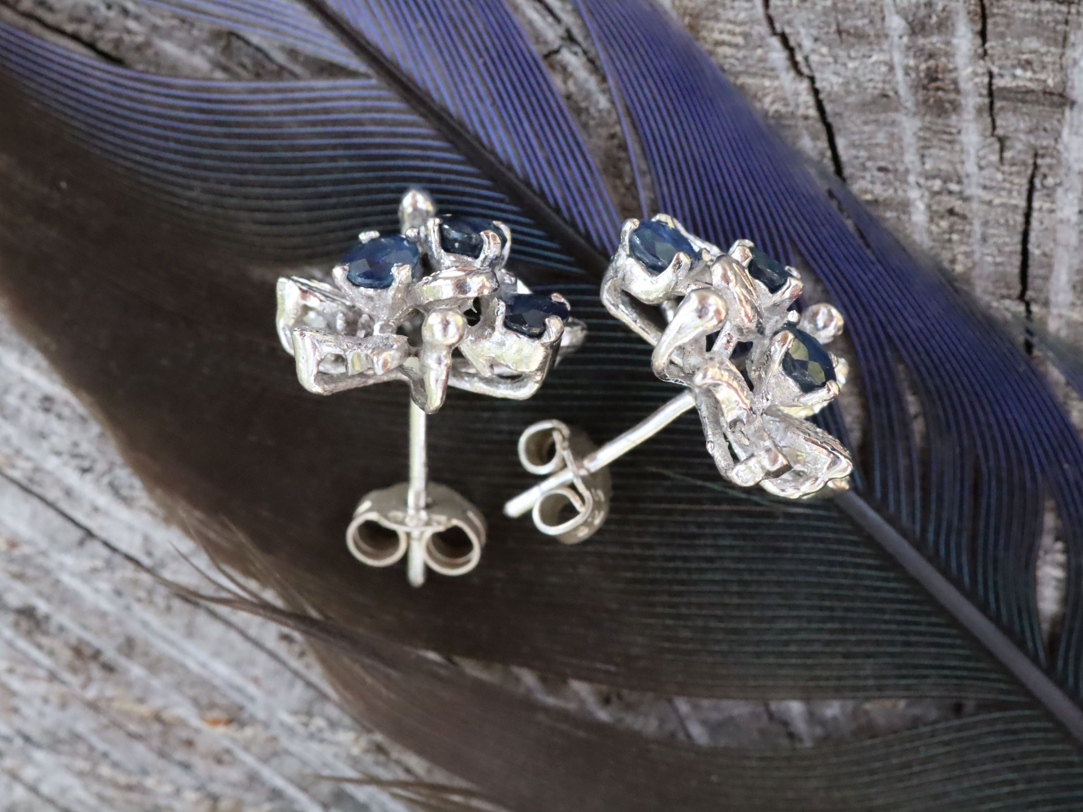 Sapphire Earrings in Sterling Silver - Image 2