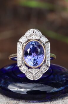 Tanzanite and Diamond Ring in Platinum