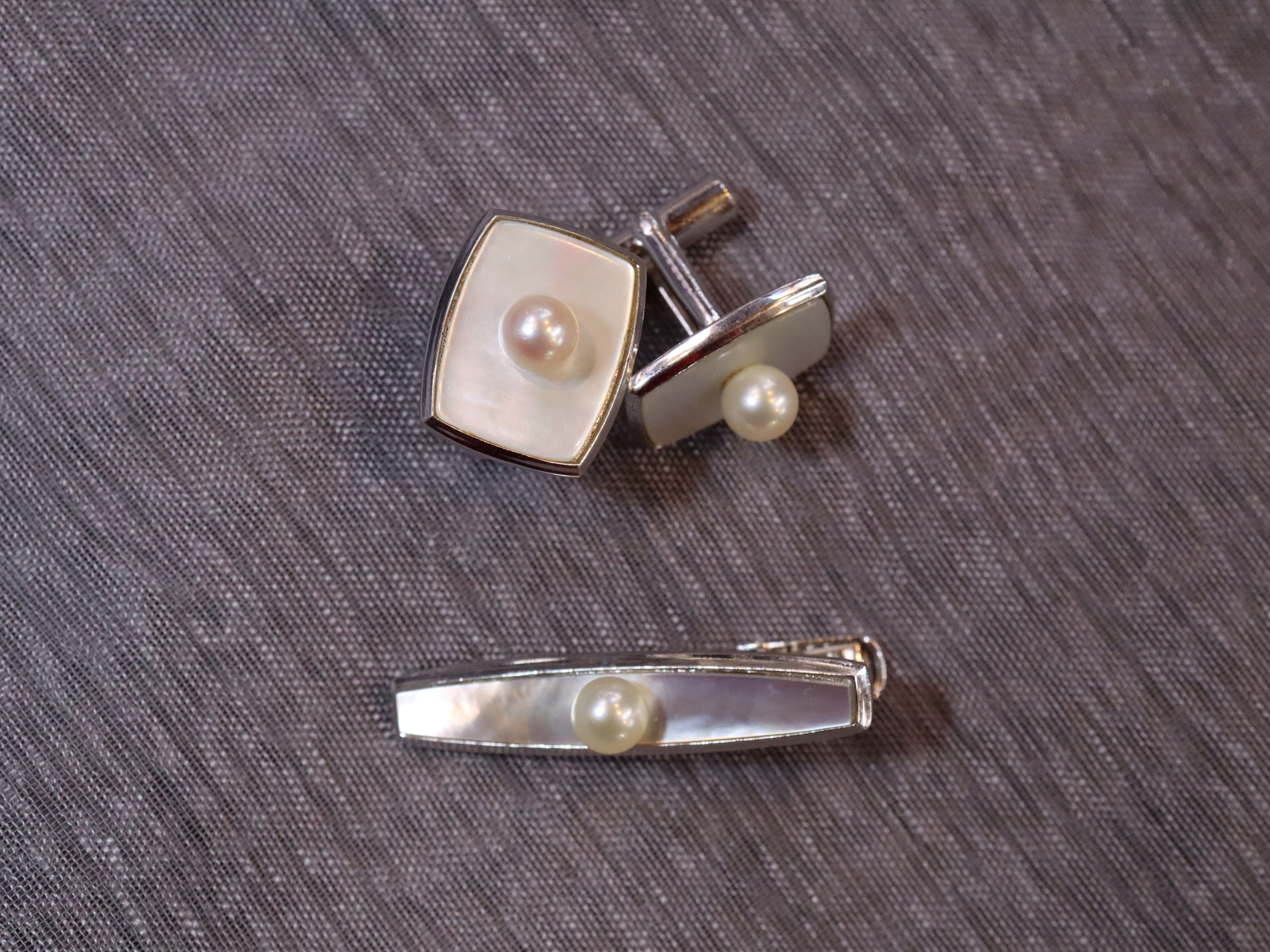 Mother of Pearl, and Pearl Cufflink set