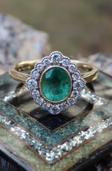 Emerald and Diamond Ring in 14ct Gold