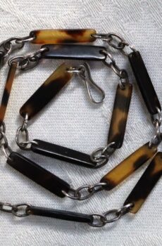 Tortoise Shell Necklace in Sterling Silver c.1930
